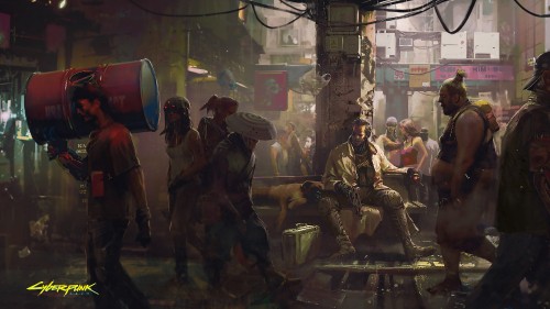 Image cyberpunk 2077, cd projekt, art, visual arts, painting