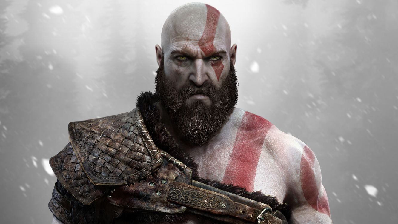 Dieu de la Guerre, God of War Iii, Kratos, Playstation 4, Barbe. Wallpaper in 3840x2160 Resolution