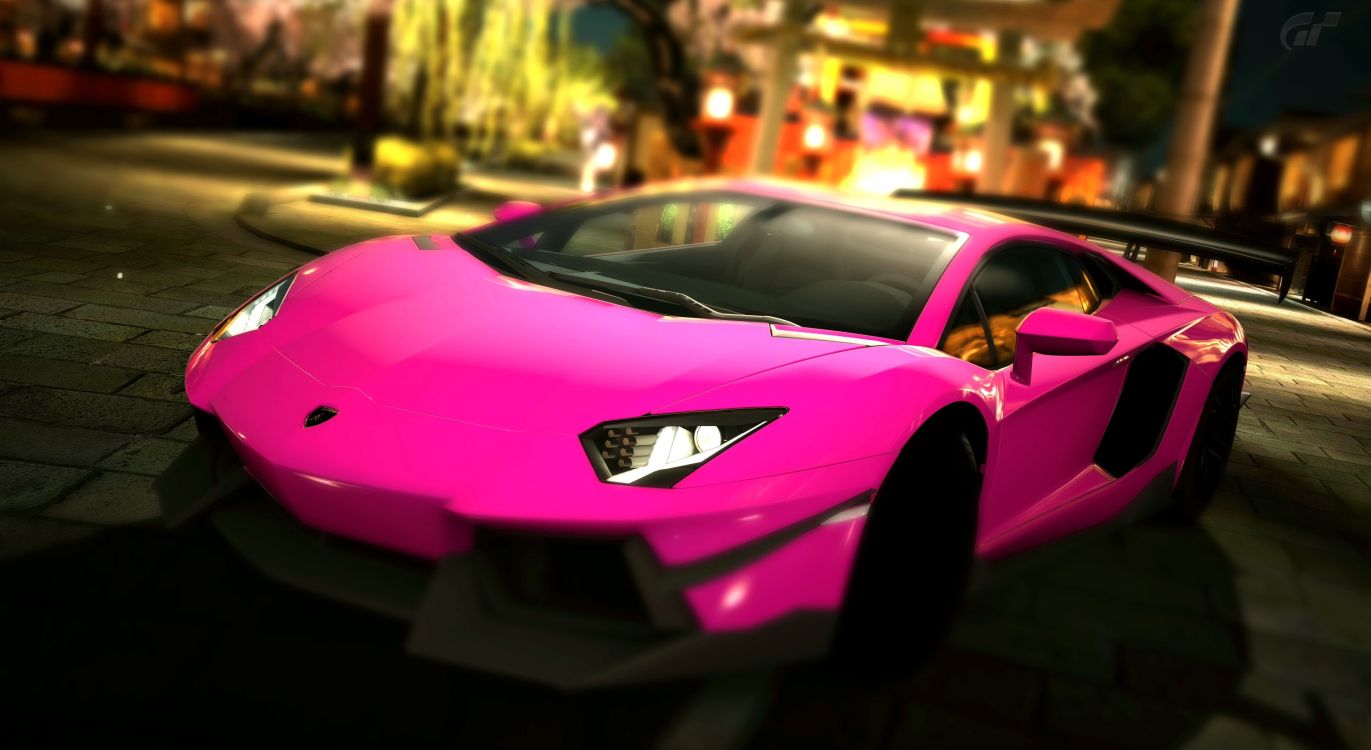 法拉利，兰博基尼，保时捷], 兰博基尼, 超级跑车, 粉红色, 兰博基尼veneno 壁纸 3840x2100 允许