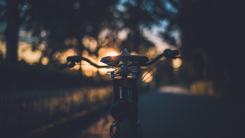 Image silhouette of bicycle during sunset