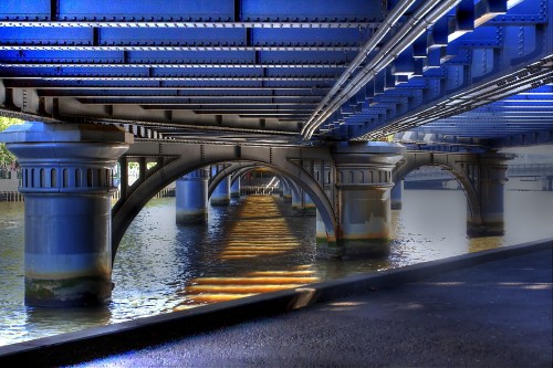 Image brown wooden dock over river during daytime