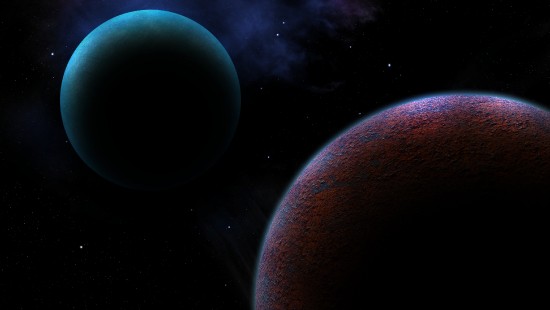 Image blue and black galaxy illustration