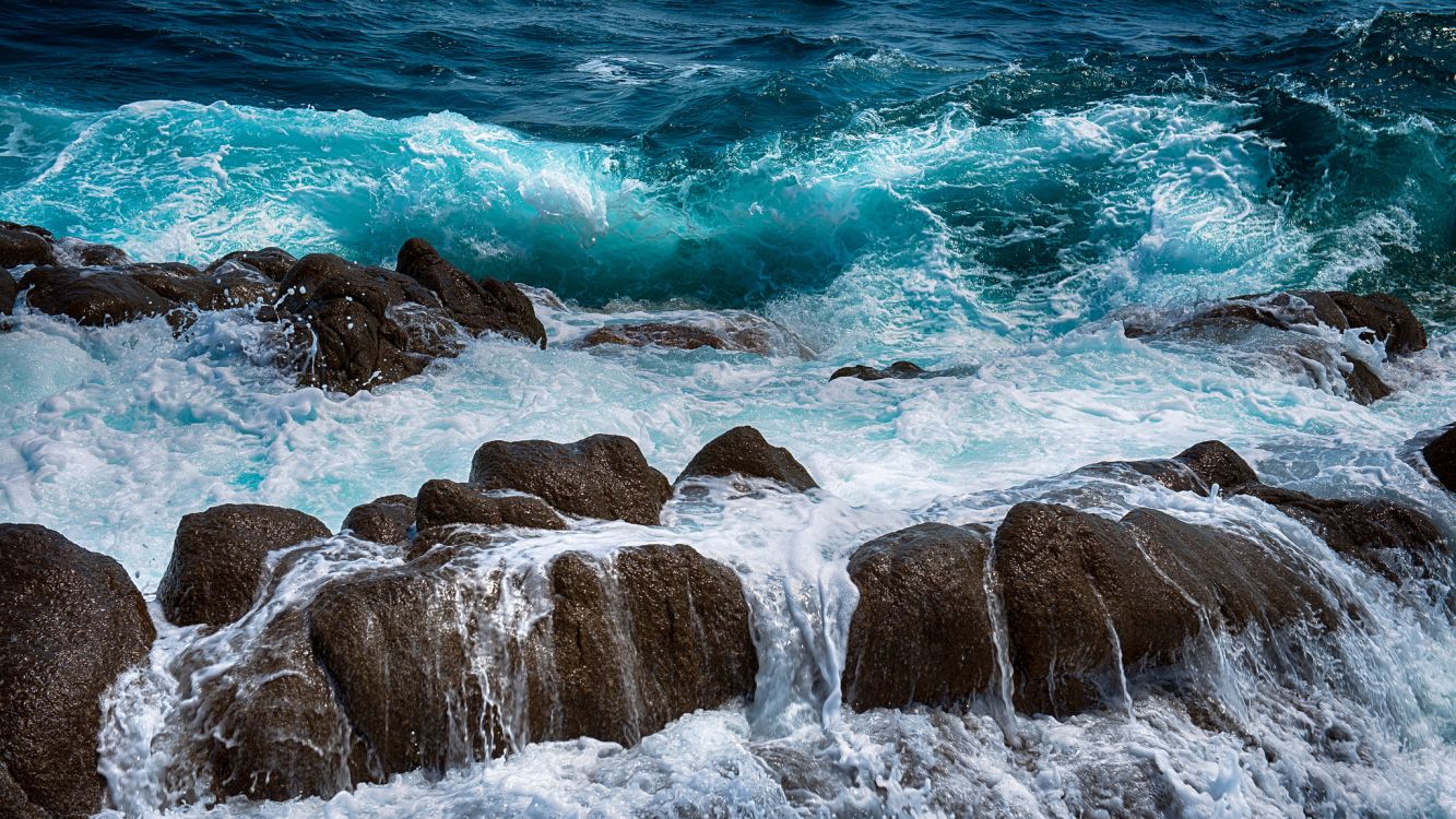 brown rocky shore with water waves during daytime