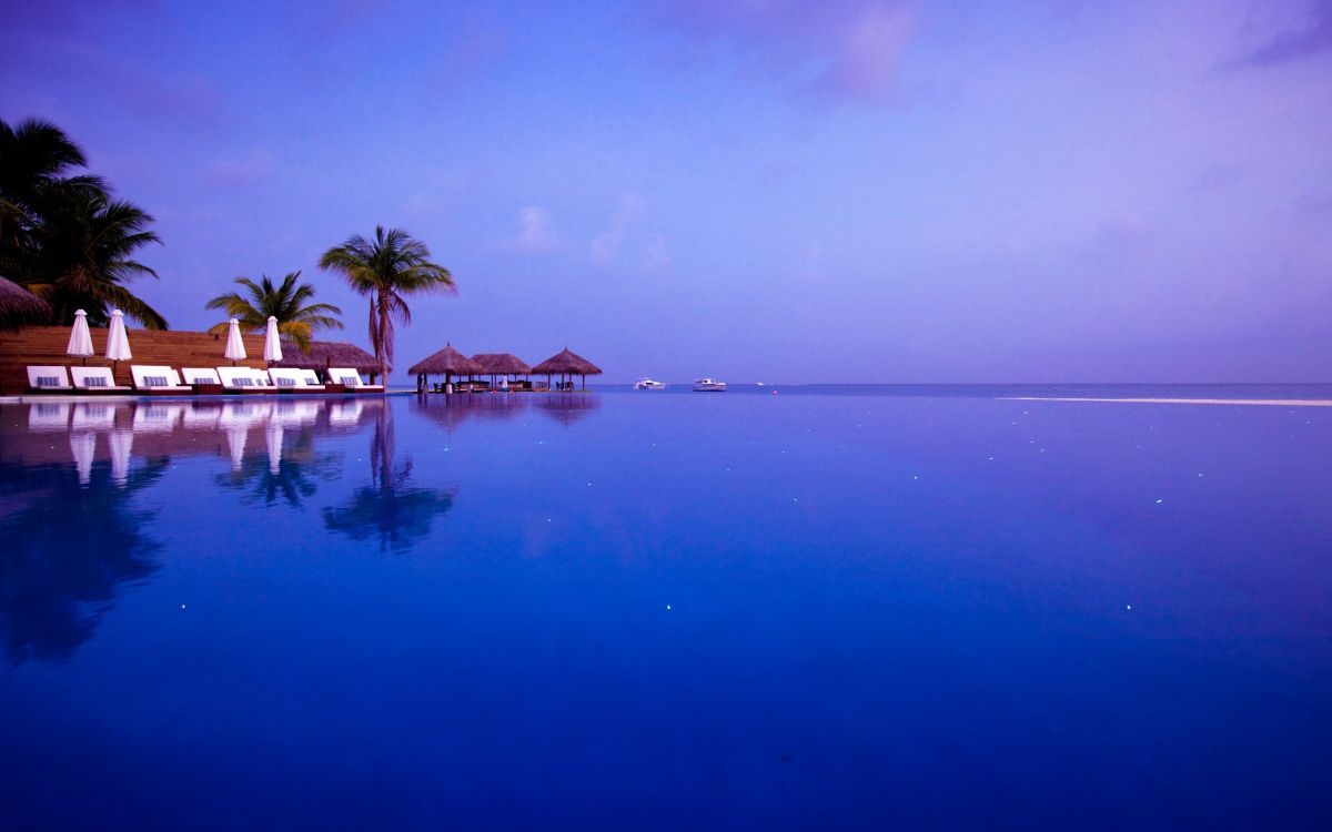 马尔代夫维拉沙鲁岛度假村, 度假村, 大海, 5星, 反射 壁纸 2560x1600 允许