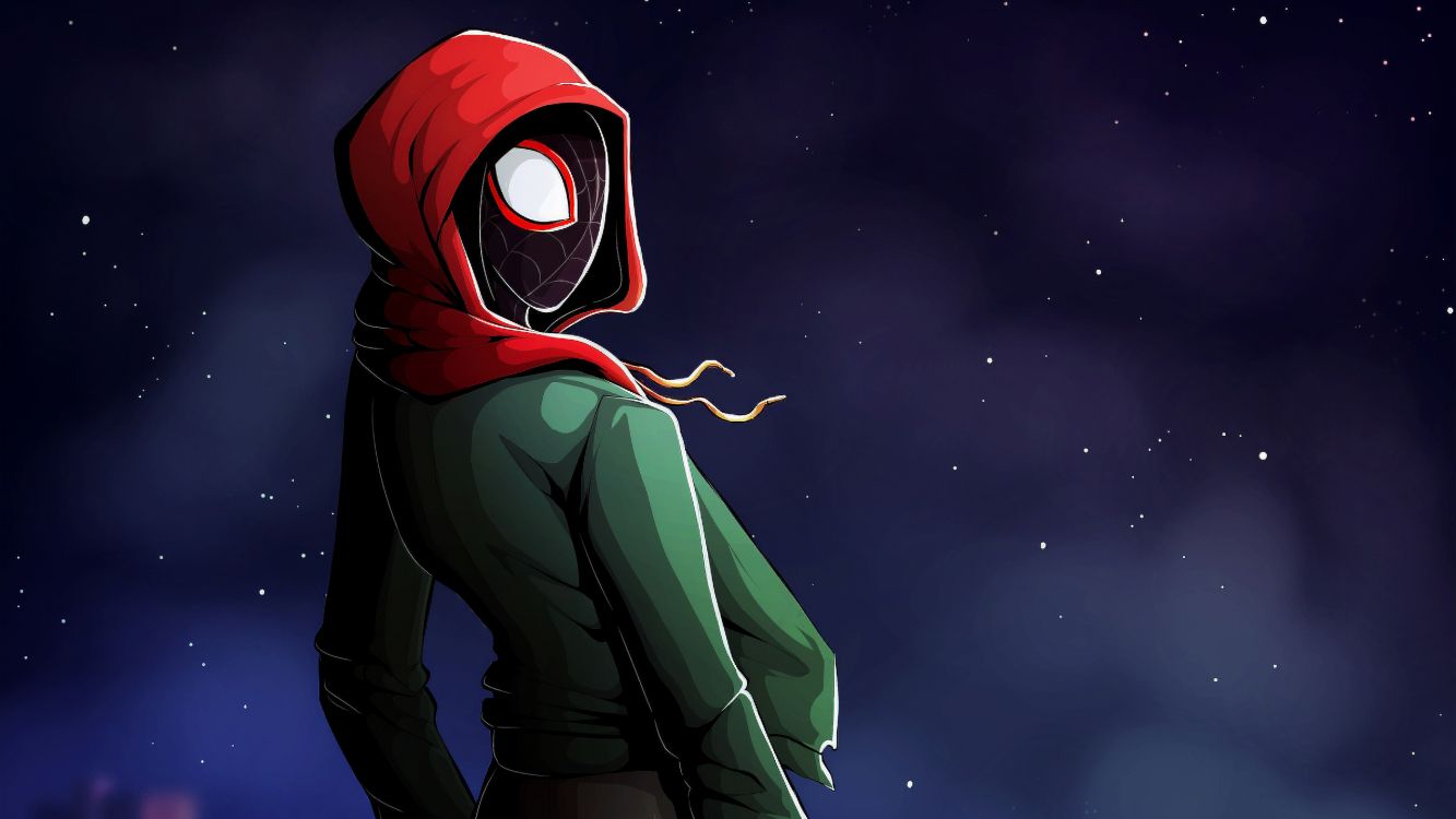 Rothaarige Frau in Grüner Hoodieillustration. Wallpaper in 2560x1440 Resolution