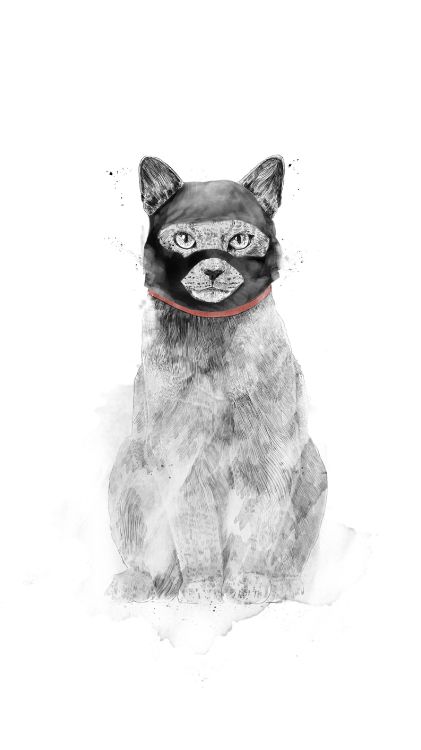 Cat, Art, Poster, Drawing, Icanvas. Wallpaper in 2160x3840 Resolution