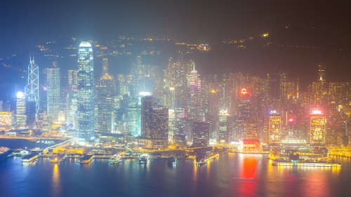 Image city skyline during night time