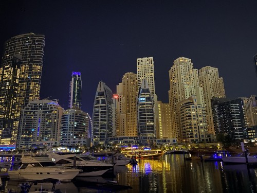 Image dubai, Dubai Marina, night, tower block, city