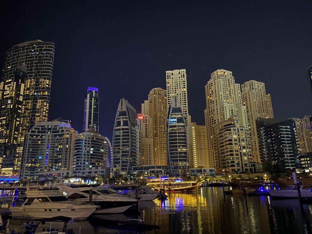 dubai, Dubai Marina, night, tower block, city