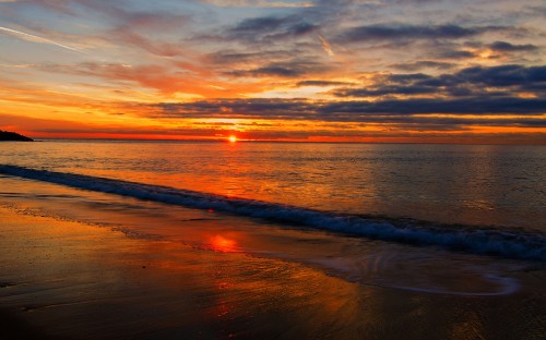 Image body of water during sunset