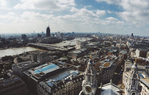 Image aerial view of city buildings during daytime