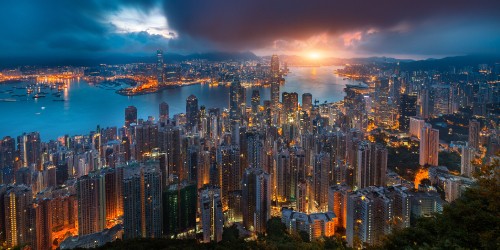 Image city skyline during night time