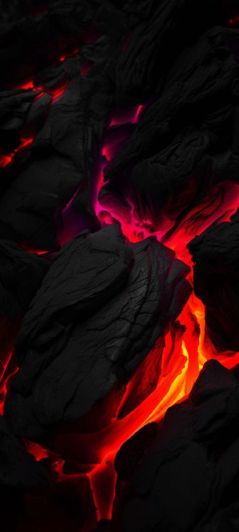 Lava, Kunst, Gas, Blütenblatt, Feuer. Wallpaper in 1080x2400 Resolution