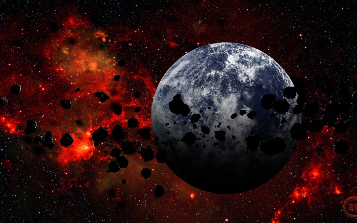 Pleine Lune Sur Ciel Rouge et Noir. Wallpaper in 2560x1600 Resolution