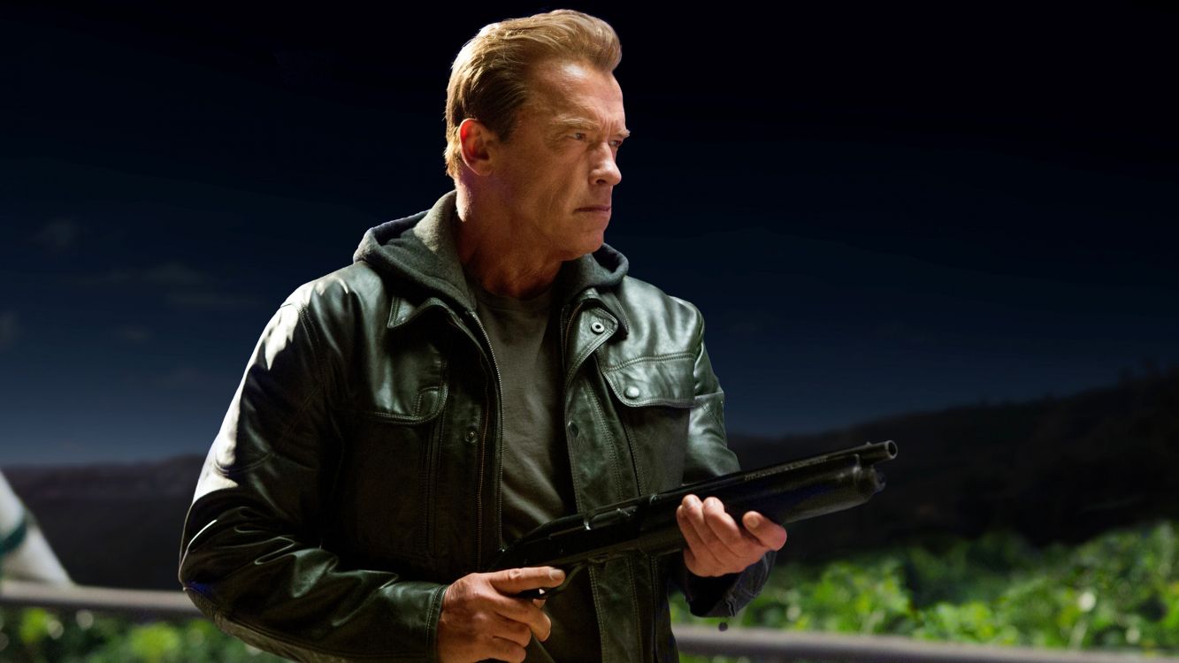 Viejo Terminador, Arnold Schwarzenegger, Terminator Genisys, John Connor, el Terminator. Wallpaper in 3840x2160 Resolution