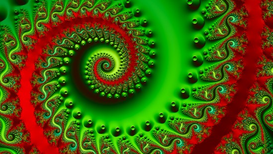 Image green and black spiral illustration