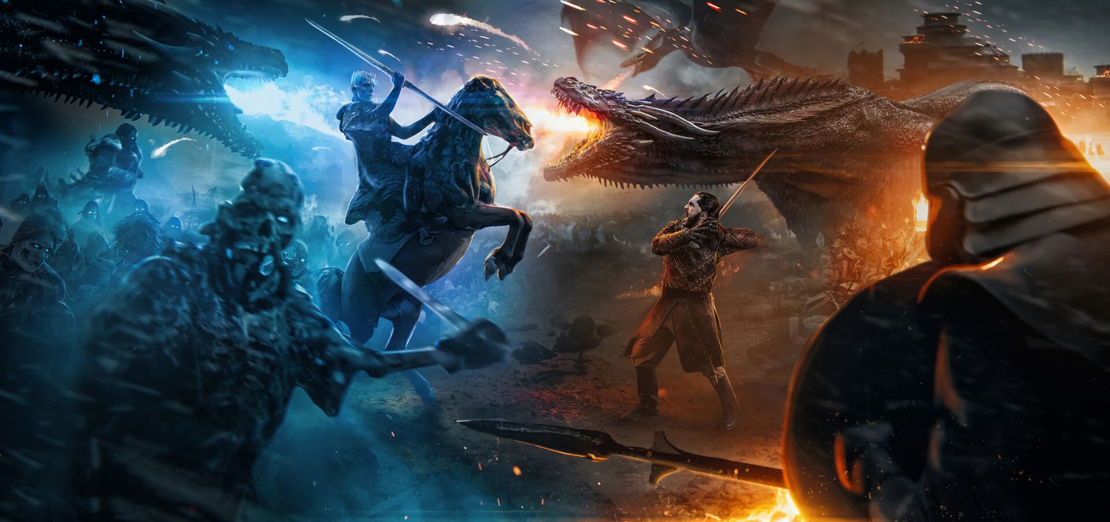 Hombre Montando a Caballo Con Alas Ilustración. Wallpaper in 3840x1804 Resolution