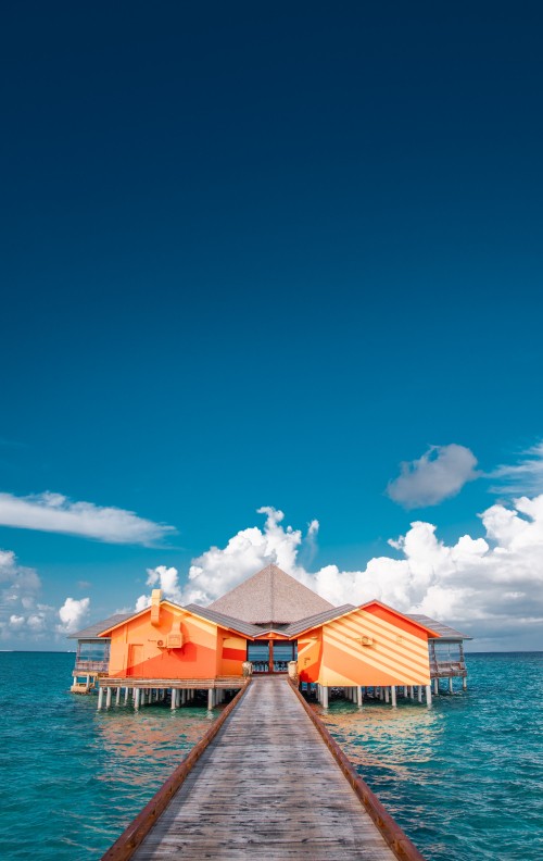 Image sea, building, blue, ocean, turquoise