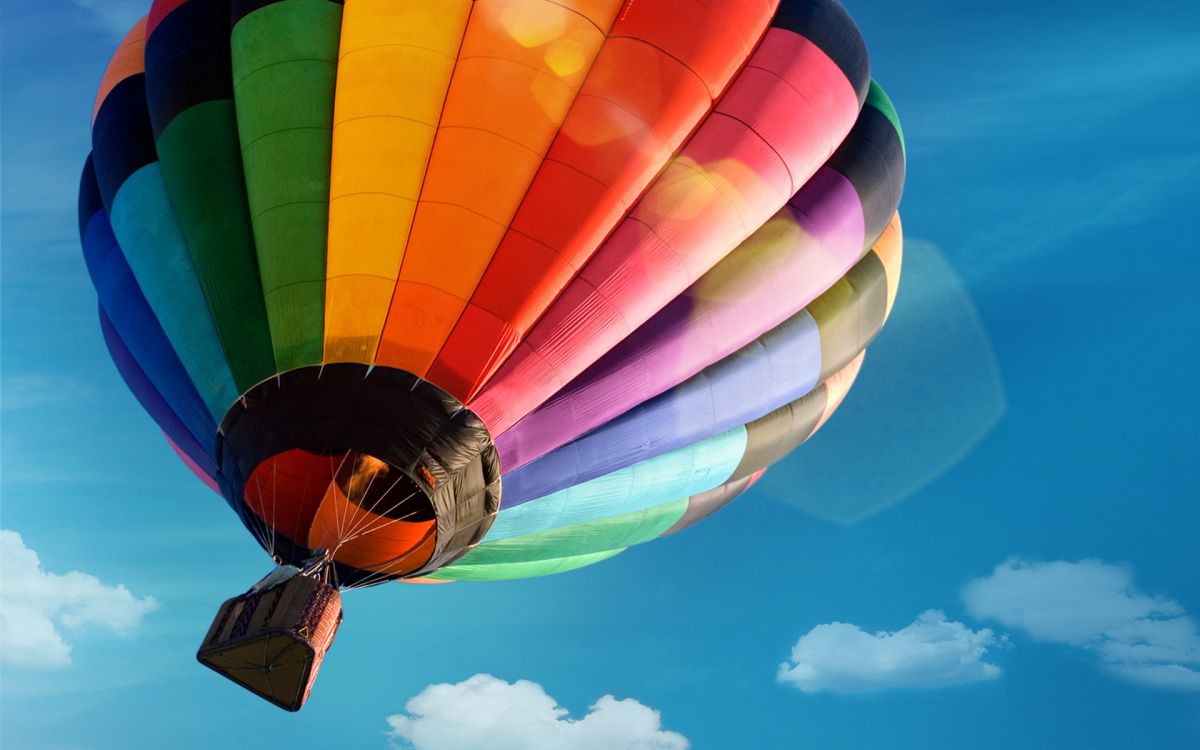 Green Yellow and Red Hot Air Balloon. Wallpaper in 1920x1200 Resolution