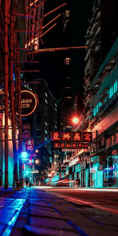 香港, 车灯, 光, 路灯, 电力 壁纸 1600x3200 允许