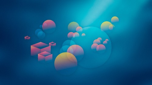 Image pink and blue balloons illustration