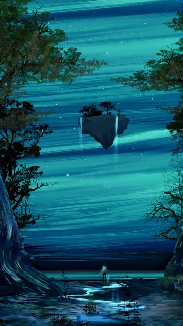 Image blue and green abstract painting