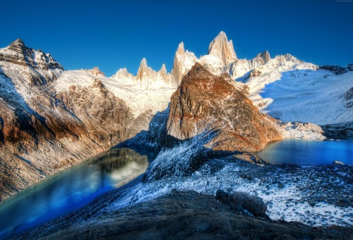 Image snow covered mountain during daytime