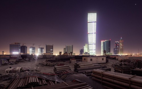 Image city skyline during night time