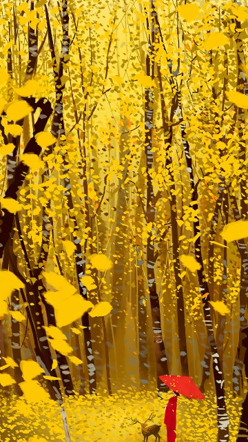 Image grove, night, autumn, soul, Phrase