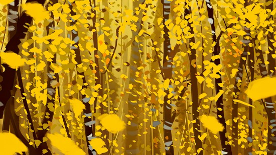 Image grove, night, autumn, soul, Phrase