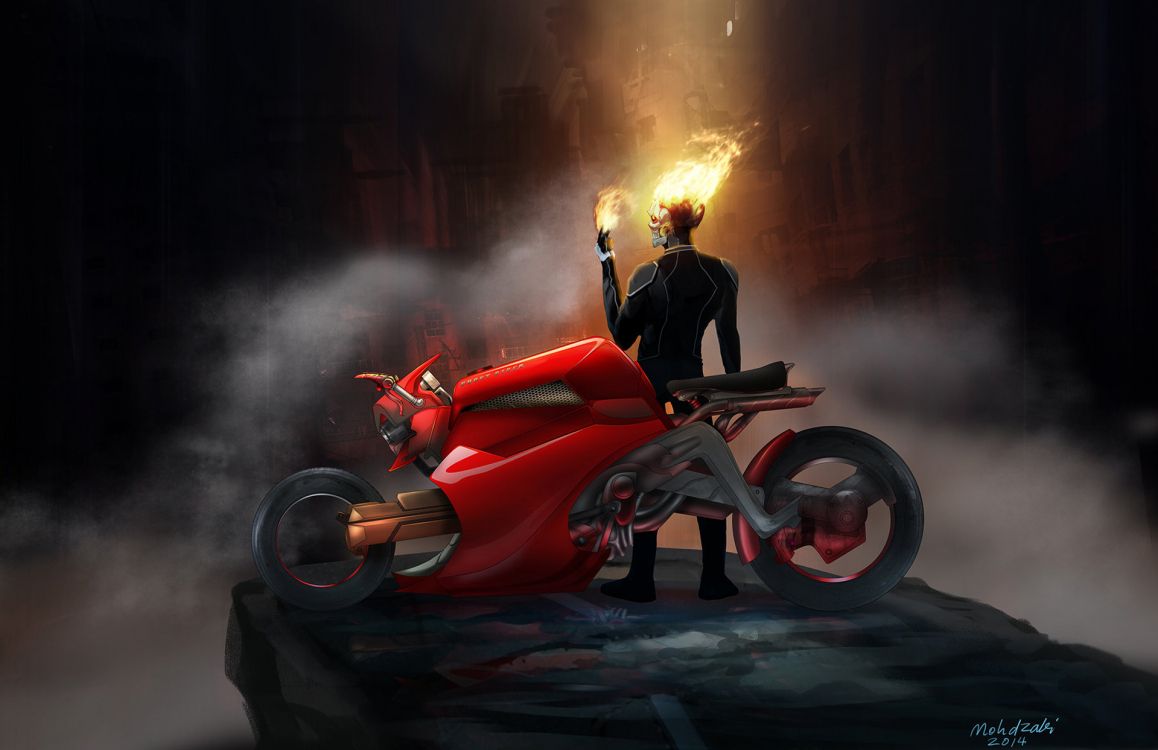 Homme en Veste Noire Assis Sur Une Voiture Rouge. Wallpaper in 1920x1243 Resolution