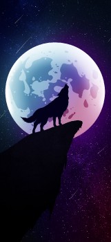 Wallpaper Moon Wolf, Wolf, Howling, Moon, Art, Background - Download ...