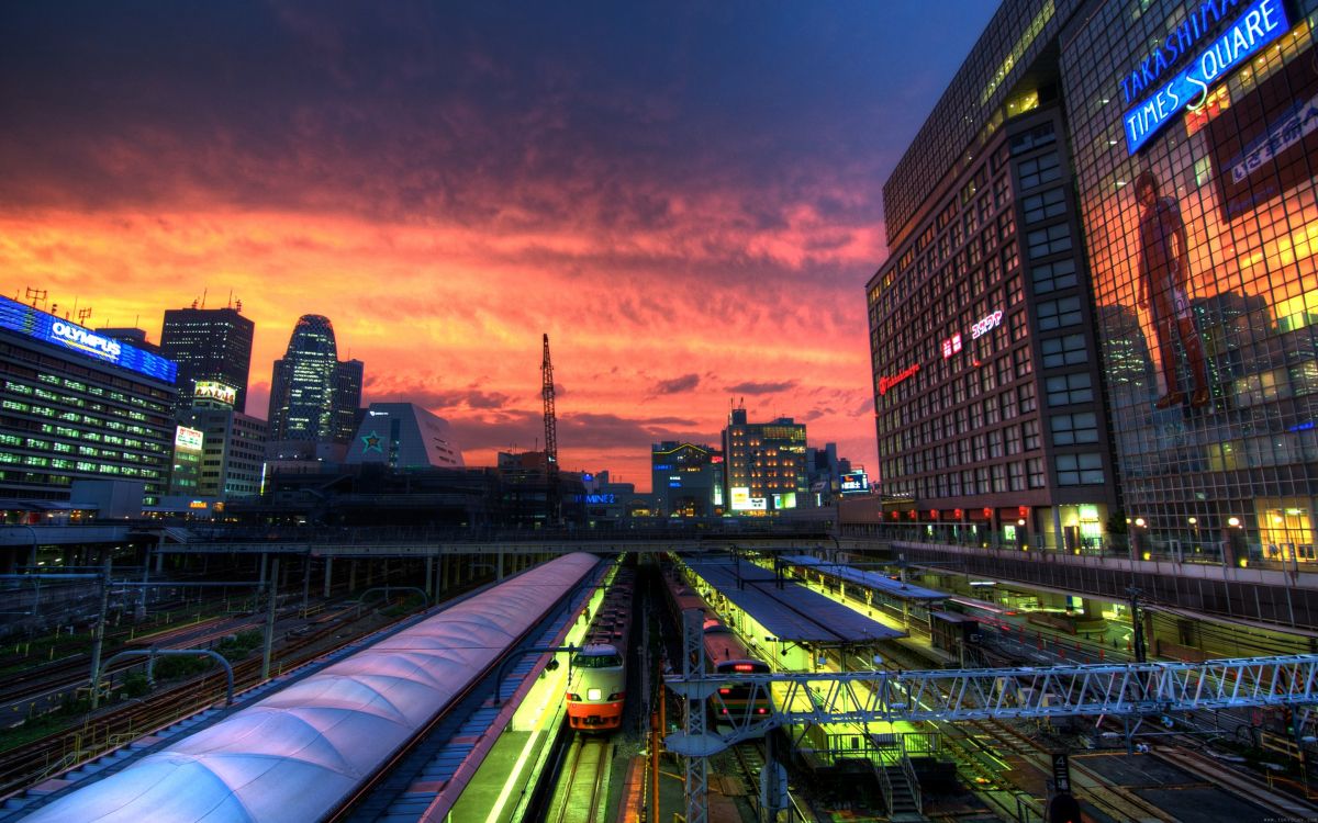 time lapse photography of city buildings during night time