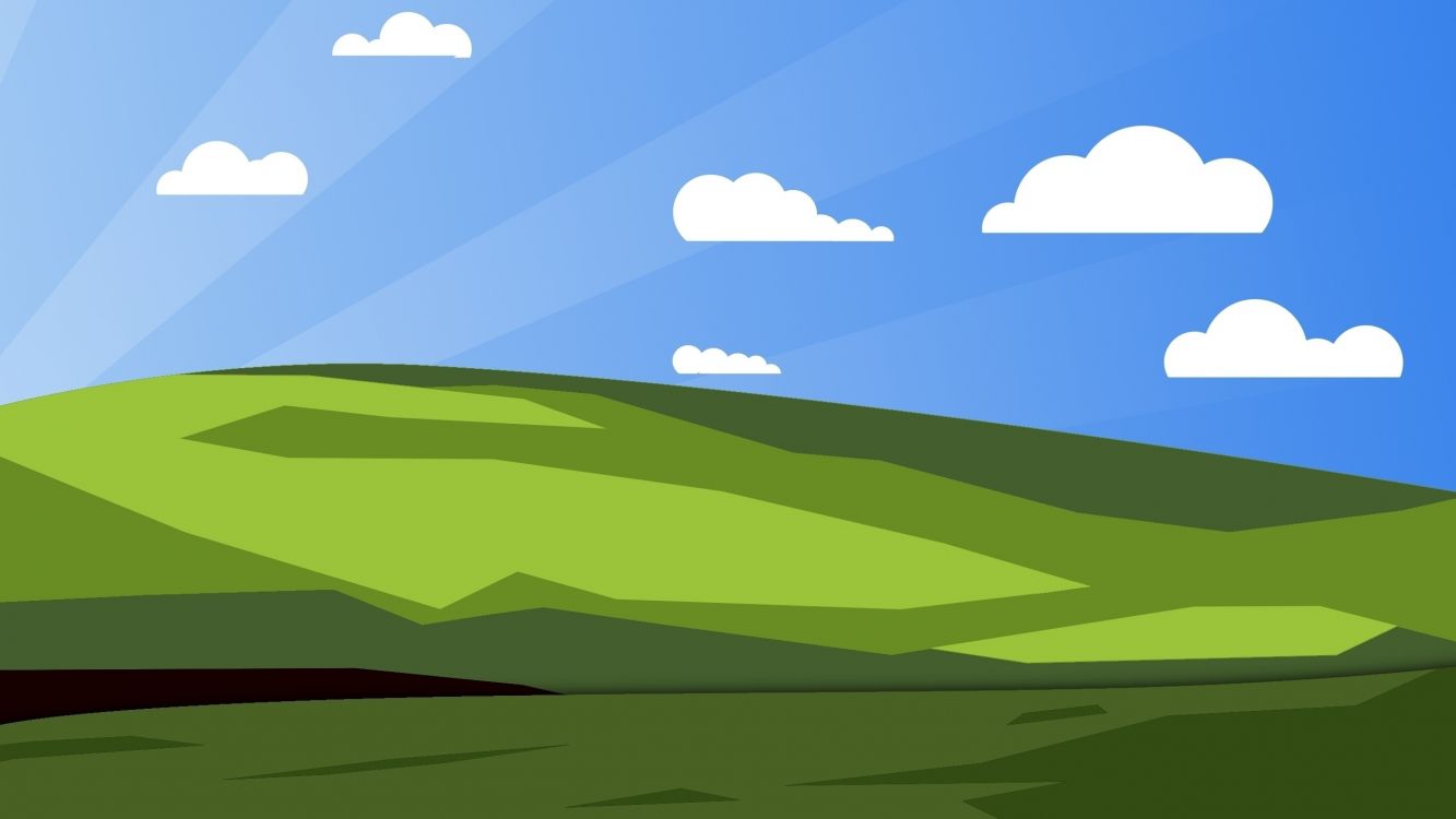 Green Grass Field and Trees Illustration. Wallpaper in 2560x1440 Resolution