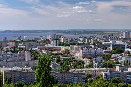 Image city skyline under blue sky during daytime