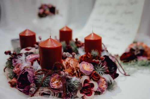 Image candle, lighting, centrepiece, floristry, floral design