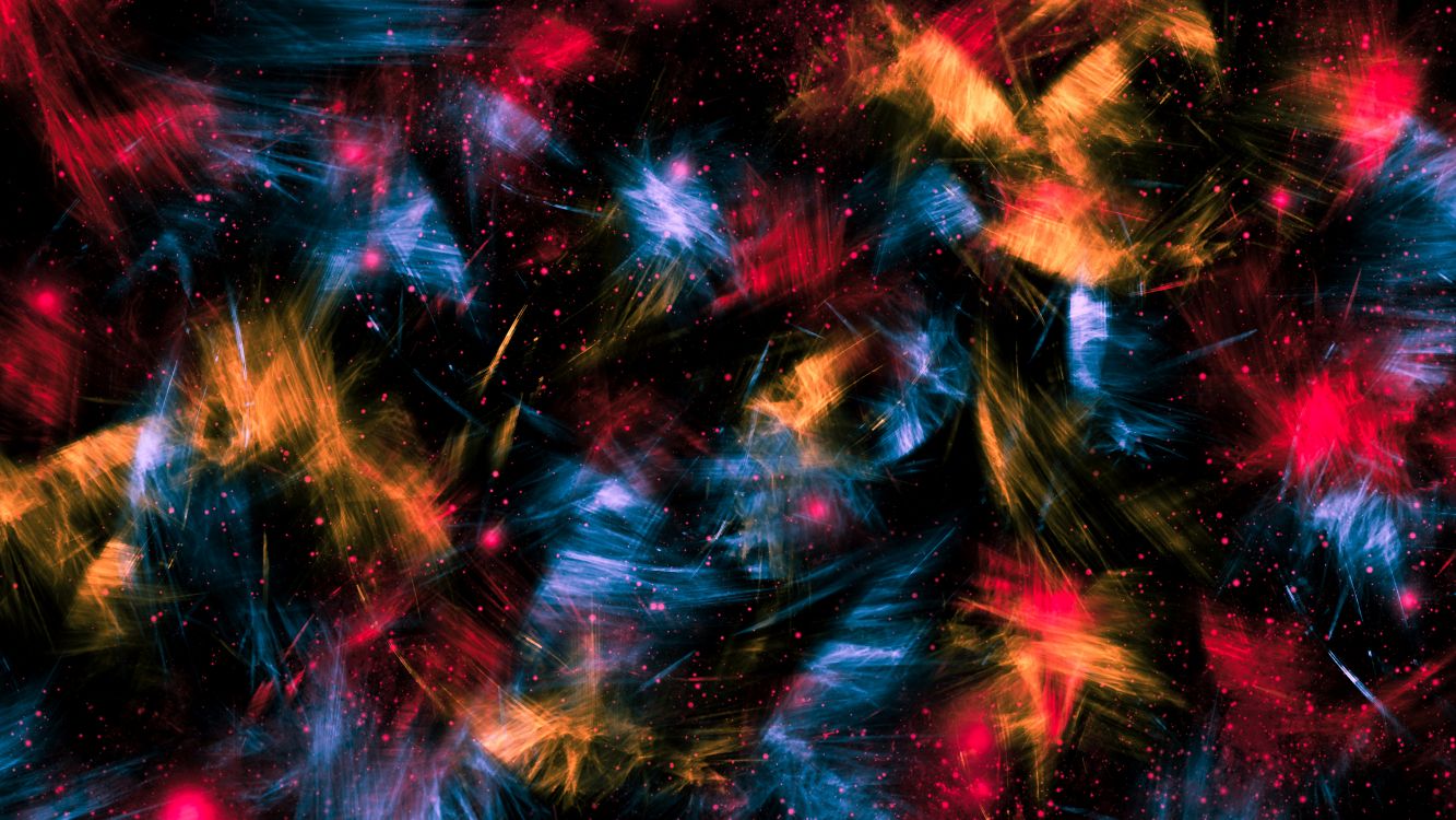 blue red and yellow abstract painting