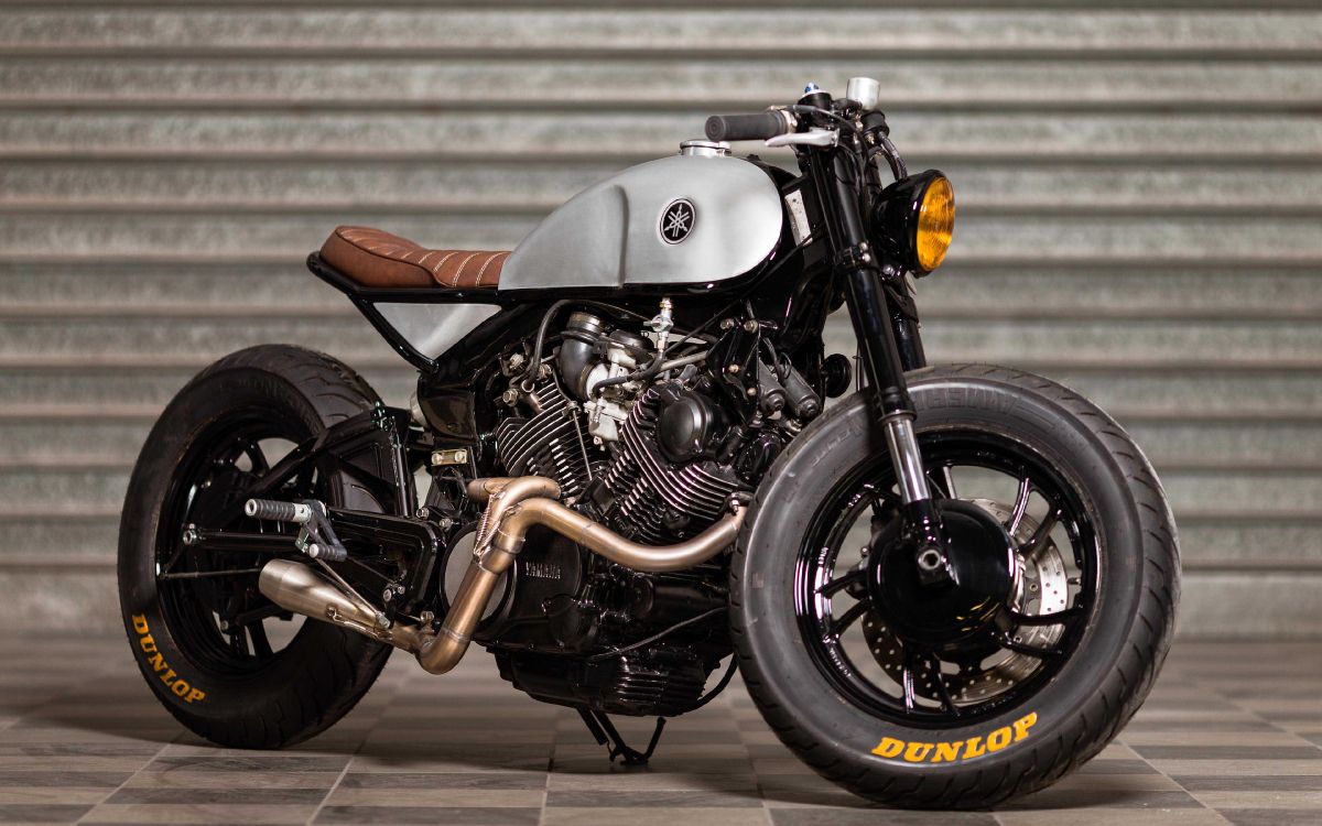 white and black cruiser motorcycle