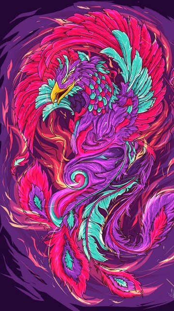 Image phoenix bird, phoenix, painting, Paint by number, art