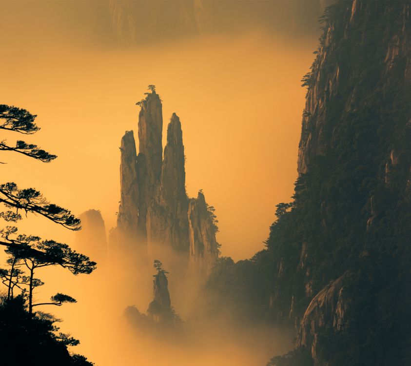Nokia, Nokia 9, Huangshan-Gebirge, Gelände, Abend. Wallpaper in 2160x1920 Resolution